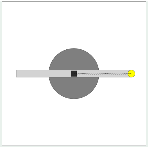 Screenshot of centripetal force simulation